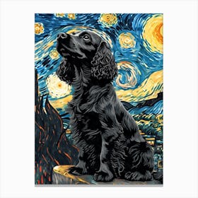 Cockerspanielstarrynightdisplate Canvas Print