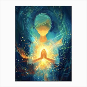 Child With A Glowing Light Canvas Print