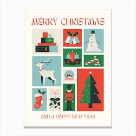 Merry Christmas And Happy New Year Canvas Print