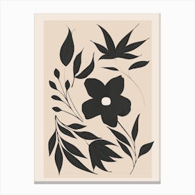 Abstract Flowers With Leaves 3 Canvas Print