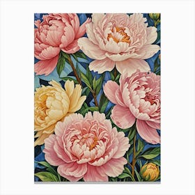 Pastel Peonies no1 1 Canvas Print