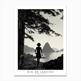 Poster Of Rio De Janeiro, Black And White Analogue Photograph 3 Canvas Print