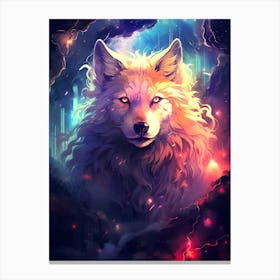 Wolf In Space Canvas Print