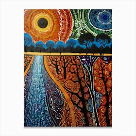 Default Australian Aboriginal Traditional Dot Painting Style A 1 (6) Canvas Print