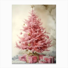 Pink Christmas Tree 2 Canvas Print