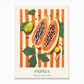 Marche Aux Fruits Papaya Fruit Summer Illustration 5 Canvas Print
