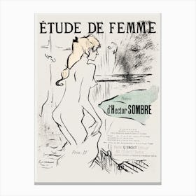 Étude De Femme (1893), Henri de Toulouse-Lautrec Canvas Print
