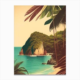 Angra Dos Reis Brazil Vintage Sketch Tropical Destination Canvas Print