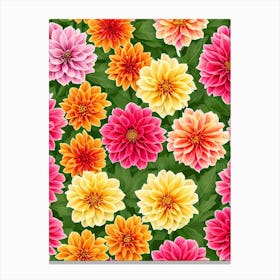 Dahlia Repeat Retro Flower Toile