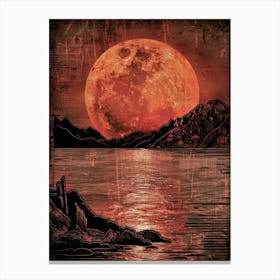 Full Moon Over Water Canvas Print