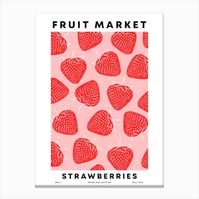 Strawberries Fruit Market Canvas Print