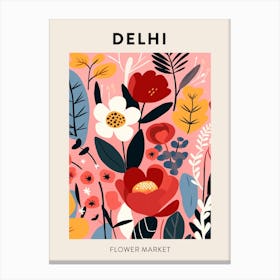 Flower Market Poster Delhi India Canvas Print