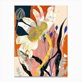 Colourful Flower Illustration Daisy 4 Canvas Print