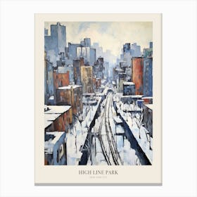 Winter City Park Poster High Line Park New York City 5 Canvas Print
