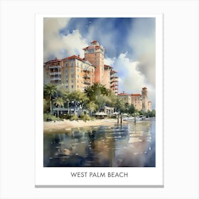 West Palm Beach Watercolor 2travel Poster Canvas Print