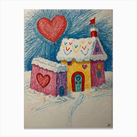 Valentine'S Day House Canvas Print