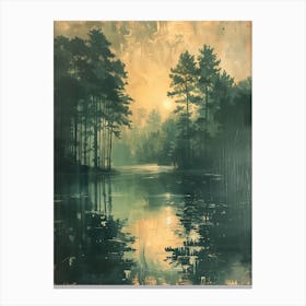 Sunrise At The Lake Canvas Print