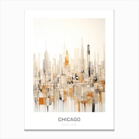 Chicago Skyline 7 B&W Poster Canvas Print