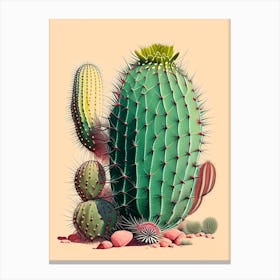 Peyote Cactus Retro Drawing 1 Canvas Print