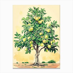 Lime Tree Storybook Illustration 1 Canvas Print