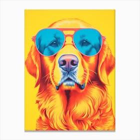 Golden Retriever With Sunglasses 1 Canvas Print