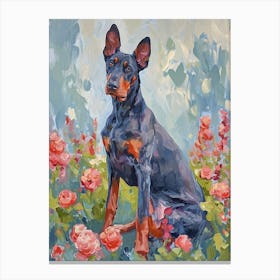 Doberman Pinscher Acrylic Painting 3 Canvas Print