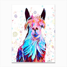 Colorful Llama Ernie Canvas Print