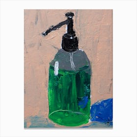 Dishsoap - kitchen beige green blue vertical texture Canvas Print