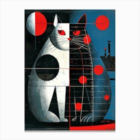 Cat And Moon Canvas Print