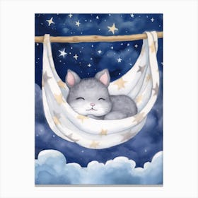 Baby Chinchilla 1 Sleeping In The Clouds Canvas Print