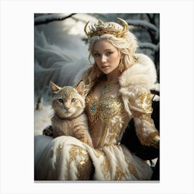 Angel And Cat Canvas Print