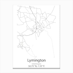 Lymington,United Kingdom Minimalist Map Leinwandbild