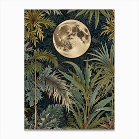 William Morris Moonlight In The Jungle Canvas Print