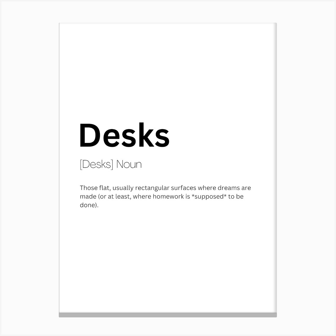 Desks Definition Meaning 1 Canvas Print by Kaigozen