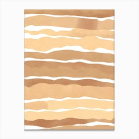Beige Stripes brown watercolor Canvas Print