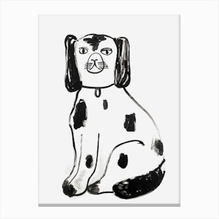 Black Cute Dog Canvas Print