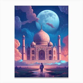 Taj Mahal India Painting Canvas Print