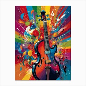 Guitar On A Colorful Background Canvas Print