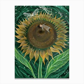 Sunflowers Girl Canvas Print