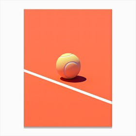 Tennis Ball On A Tennis Court Canvas Print