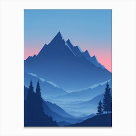 Misty Mountain Background Blue Color Theme Sunset Simple Minimalistic Vector Art Light Color 17 20231023204644403 Txdg Vhfs Canvas Print