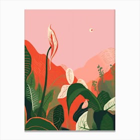 Boho Plant Painting Peace Lily 2 Canvas Print