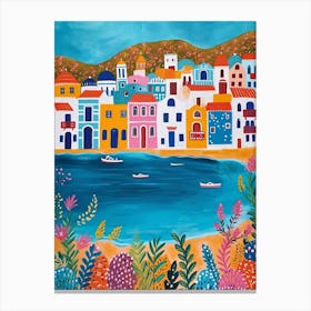 Kitsch Colourful Mykonos 2 Canvas Print