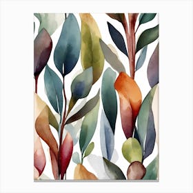 Watercolor Leaves Canvas Print