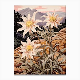 Edelweiss 3 Flower Painting Canvas Print