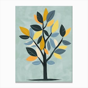 Pecan Tree Flat Illustration 8 Canvas Print