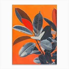 Orange And Black Leaves Canvas Print