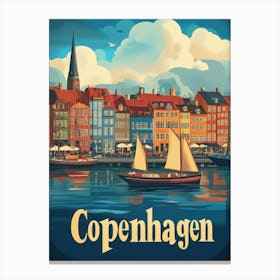 Aihrgdesign A Vintage Travel Poster Of Copenhagen Canvas Print