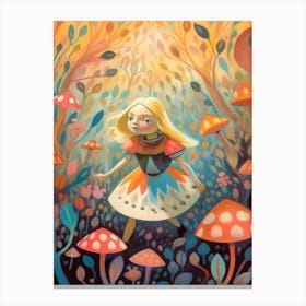 Alice In Wonderland Colourful Storybook 2 Canvas Print
