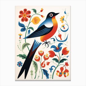 Scandinavian Bird Illustration Barn Swallow 2 Canvas Print